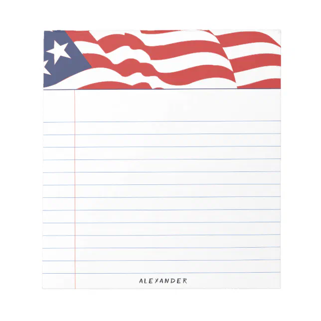 Lined Independence Day American Flag Graphic Notepad Zazzle