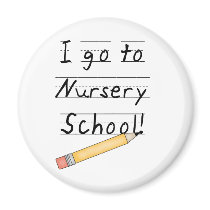 Lined Paper and Pencil Nursery School magnets