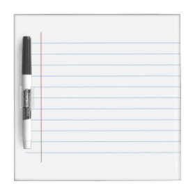 Lined Paper Styled Dry-Erase Board