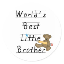 Lined Paper World's Best Little Brother stickers