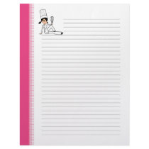 LIned Recipe Letter Pages with Chef Art Letterhead Template