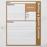Lined Recipe Page (Brown) Flyer