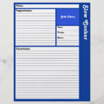 Lined Recipe Page (Dark Blue) Flyers