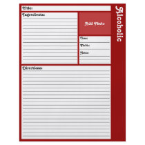 Lined Recipe Page (Dark Red) Flyer