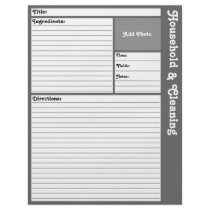 Lined Recipe Page (Gray) Personalized Flyer