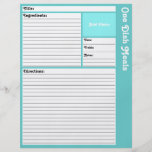 Lined Recipe Page (Light Aqua) Flyer Design
