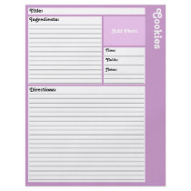 Lined Recipe Page (Light Purple) Custom Flyer