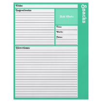 Lined Recipe Page (Light Teal) Flyer