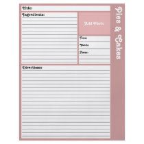 Lined Recipe Page (Mauve) Flyers
