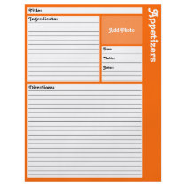 Lined Recipe Page (Orange) Flyers