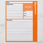 Lined Recipe Page (Orange) Flyers