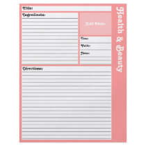 Lined Recipe Page (Pink) Personalized Flyer