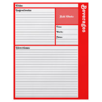 Lined Recipe Page (Red) Flyer Design