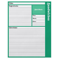 Lined Recipe Page (Teal) Custom Flyer