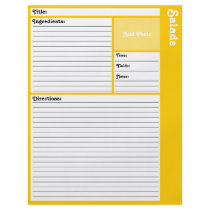 Lined Recipe Page (Yellow) Custom Flyer