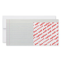 Lined School Paper Background Photo Greeting Card