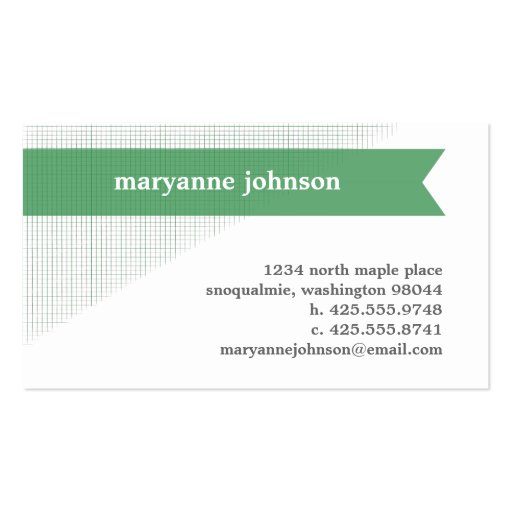 Linen Banner Personal Calling Card Business Cards