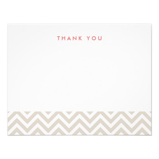 Linen Beige Simple Chevron Thank You Note Cards
