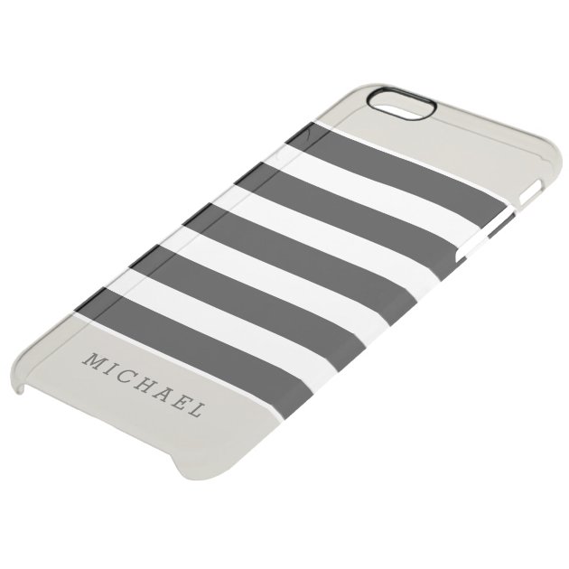 Linen Black Stripes Pattern - Stylish Monogrammed Uncommon Clearlyâ„¢ Deflector iPhone 6 Plus Case