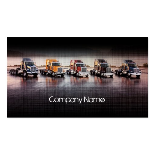 Linen Layer Trucks In The Line Card Business Card Templates (front side)