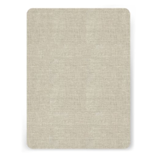 Linen Peacock Rustic Wedding Invitation
