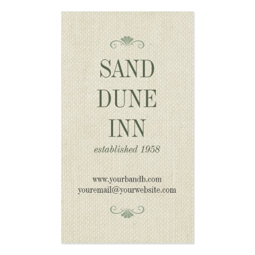 Linen Plaque Hospitality Business Card Template (back side)