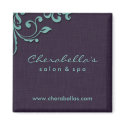 Linen Salon Spa Floral Magnet Purple Denim by spacards Linen Salon Spa Floral Magnet Purple Denim
