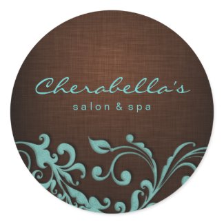 Linen Salon spa sticker blue brown sticker
