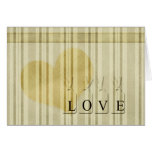 Linen Striped Love Heart Greeting Card