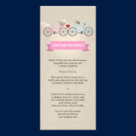 Linen Style Bicycle Pink Wedding Menu rack cards