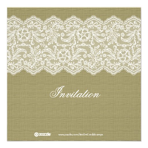 Linen & White Lace Bridal Shower Invite