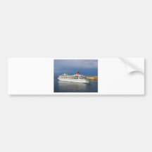 Liner leaving Malta. Bumper Stickers
