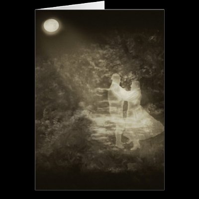 Linger in the Moonlight 1 Antiqued Card by ScienceFictionArt