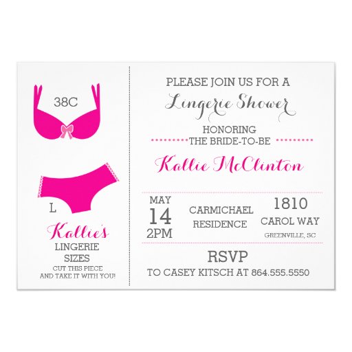 Lingerie Bridal Shower Bachelorette Invitations Zazzle 