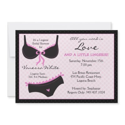 Lingerie Bridal Shower Invitation