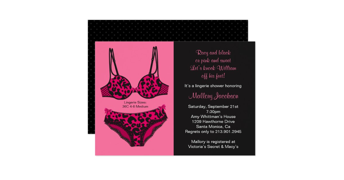 Lingerie Bridal Shower Invitation | Zazzle