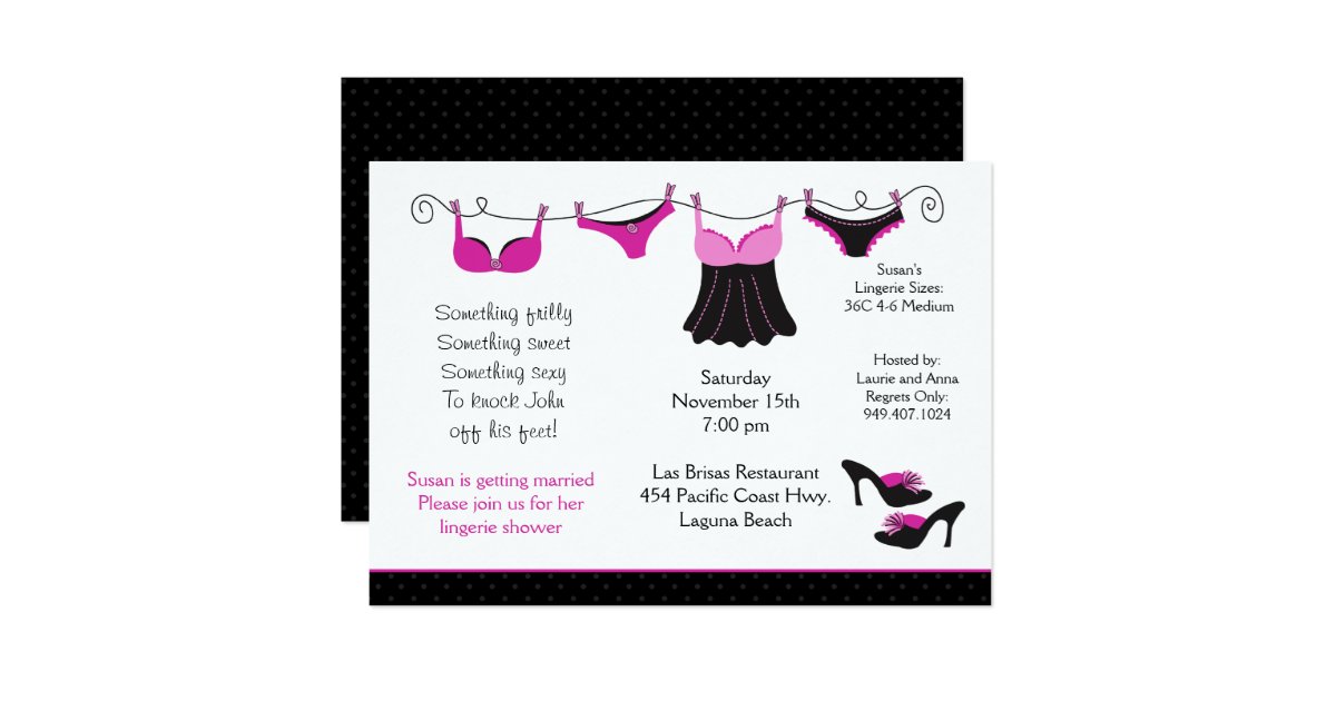 Lingerie Bridal Shower Invitation Zazzle