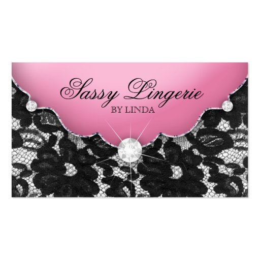 Lingerie Business Card Lace Pink Jewelry
