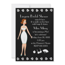 Lingerie Doll Bridal Shower Invitation