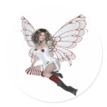Lingerie Fairy Round Stickers