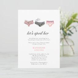 Lingerie Party Lets Spoil Her Pink Bridal Shower Invitation Zazzle