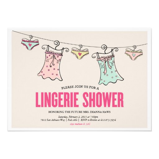 Lingerie Shower Bachelorette Party Wedding Shower Announcement