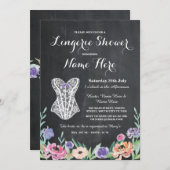 Lingerie Shower Bridal Party Chalk Floral Invite Zazzle