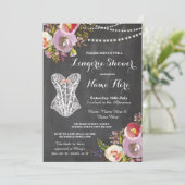 Lingerie Shower Bridal Party Chalk Floral Invite Zazzle