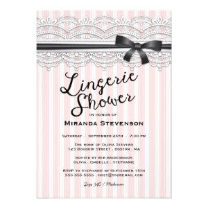 Lingerie Shower Chic Lace Garter Party Invitation