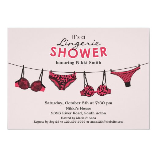 Lingerie Shower Flat Invitation | Zazzle