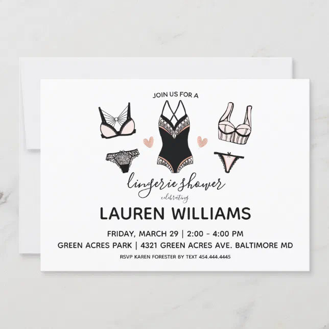 Lingerie Shower Invitation Zazzle