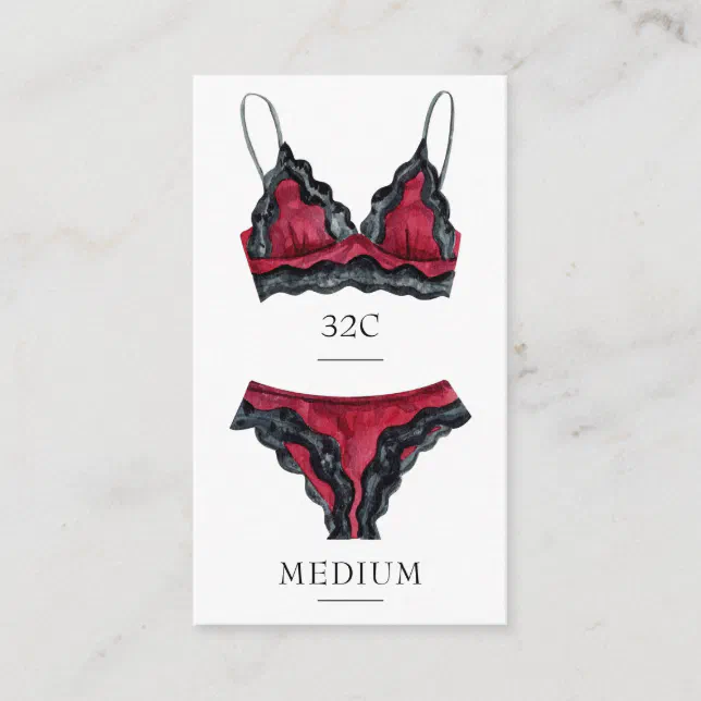 Lingerie Size Insert Card Zazzle