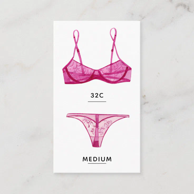 Lingerie Size Insert Card Zazzle