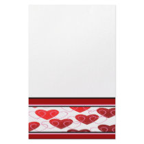 Linked Hearts Border Unlined Valentine Stationery